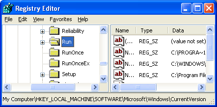 Registry Editor windows
