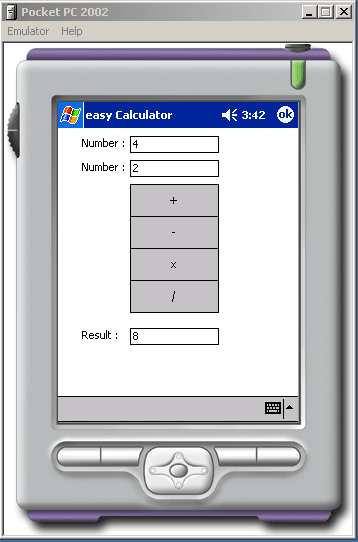 รูปแสดง ผลการ Run โปรแกรมบน Emulator 