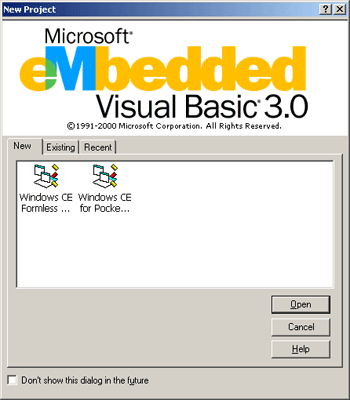รูปหน้าตาของ eMbedded Visual Basic
