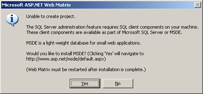Unable to create project