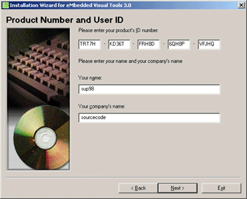 รูปหน้าต่างป้อน CD key