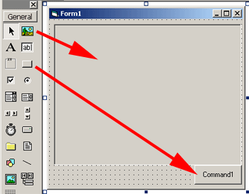 รูปแสดงการลากวาง Control ไว้บน Form