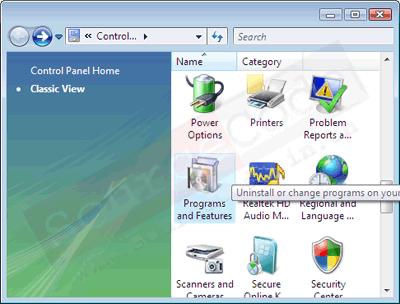 หน้าต่าง Control Panel