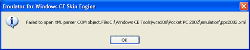 รูป แสดง Dialog Box บอกรายละเอียดที่ไม่สามารถ run โปรแกรม Emullator ได้