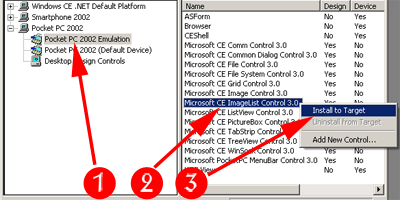 รูปแสดงการติดตั้งคอมโพเน้นให้กับ Emulator