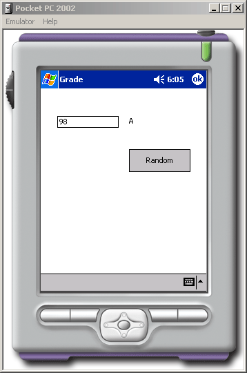 รูปแสดง ผลการ Run โปรแกรมบน Emulator 
