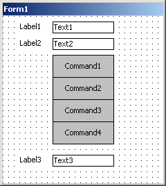 รูปแสดง การวางคอนโทรลบน Form