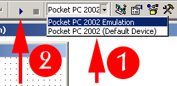 รูปแสดง การเลือก Emulation และการ run
