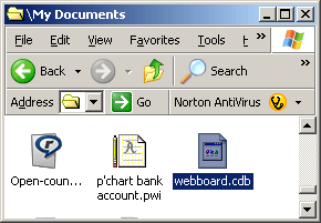 รูปแสดงไฟล์ ฐานข้อมูลที่ถูกนำเข้าไปไว้ใน Pocket PC