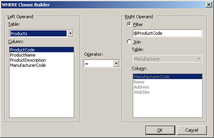 WHERE Clause Builder
