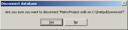 Disconnect database