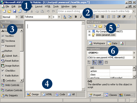 ASP.NET Web Matrix's IDE